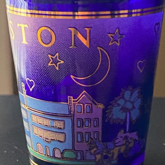 COBALT BLUE Charleston Shot Glass Designed With Landmark Street Whiskey Shot - Picture 5 of 9